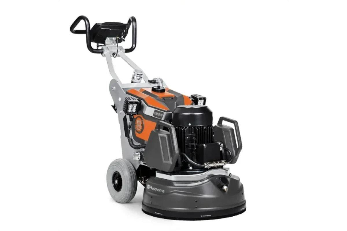 Husqvarna T5 grinder polisher for concrete floor grinding and polishing.